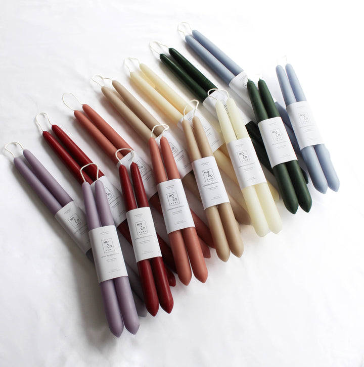 All Natural Handmade 100% Beeswax Dipped Taper Candles