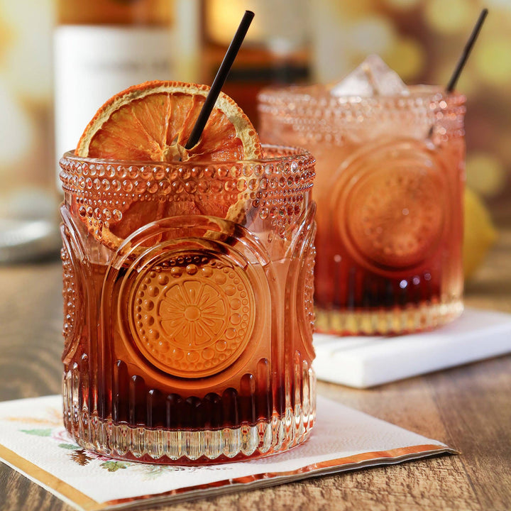 Tara Retro Arch Floral Rose Gold Glassware 10oz (Set of 6)
