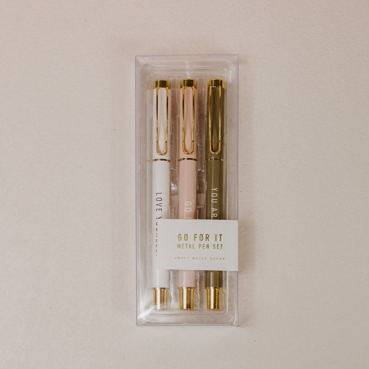 Go For It Metal Pen Set of 3