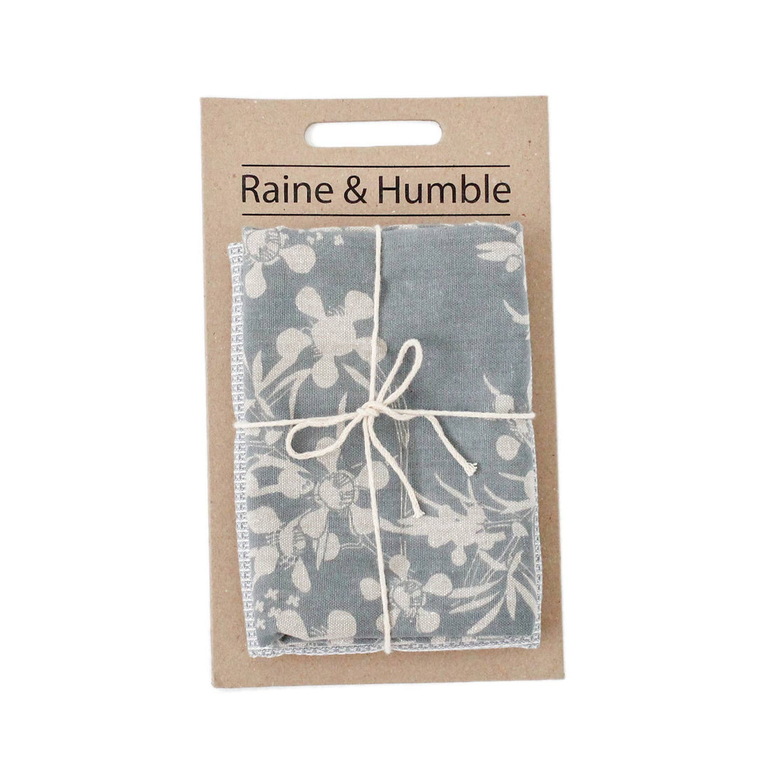Myrtle Tea Towel in Slate Blue, Set of 2