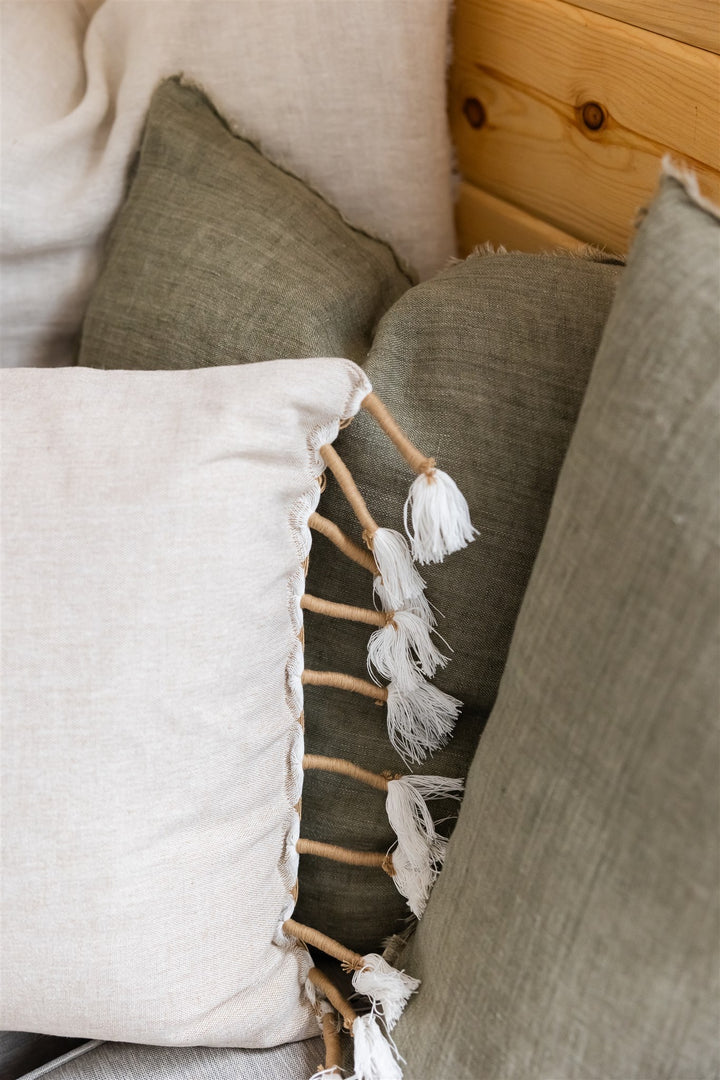 Kasan Tassel Lumbar Pillow 16" x 23"