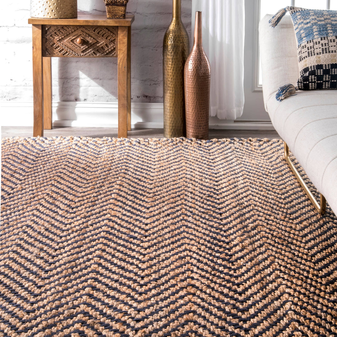 Layla Chevron Jute Area Rug