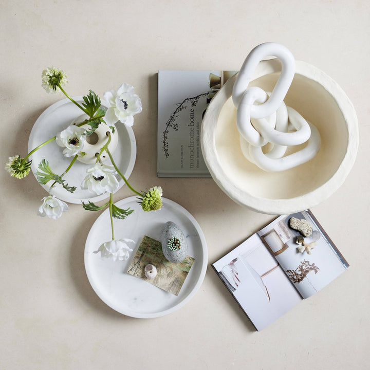 Yasara White Marble Cloche Base