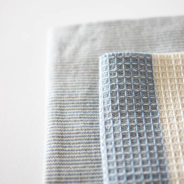 Dante Striped Light Blue Tea Towel, Set of 2