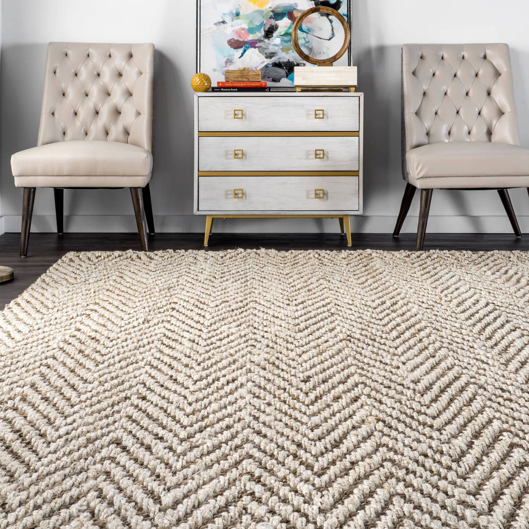 Layla Chevron Jute Area Rug