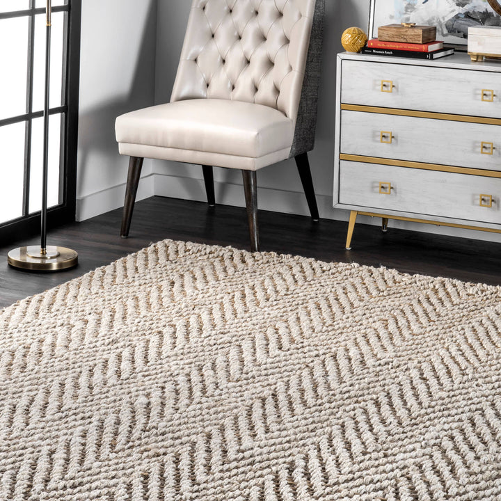 Layla Chevron Jute Area Rug