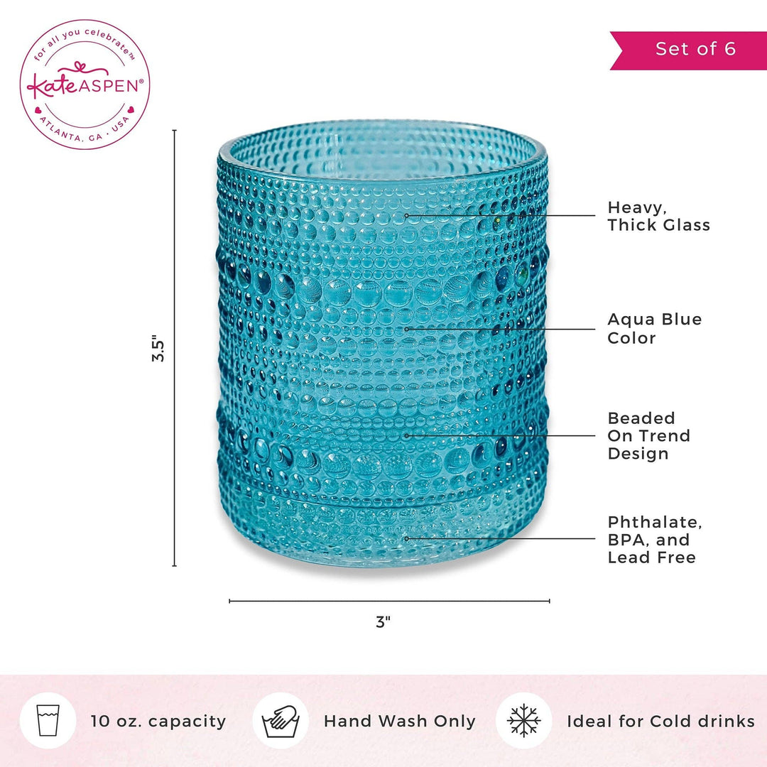 Oceana Textured Beaded Glass 10oz (Set of 6)