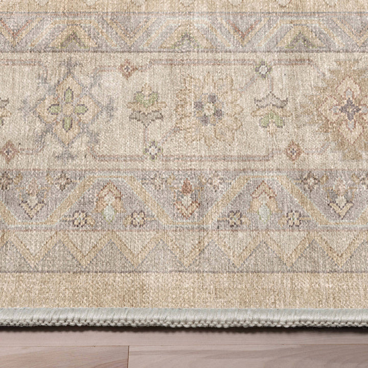 Nicosia Vintage Medallion Beige Flat-Weave Rug