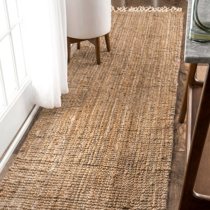 Seaside Hand-Woven Jute with Fringe Area Rug