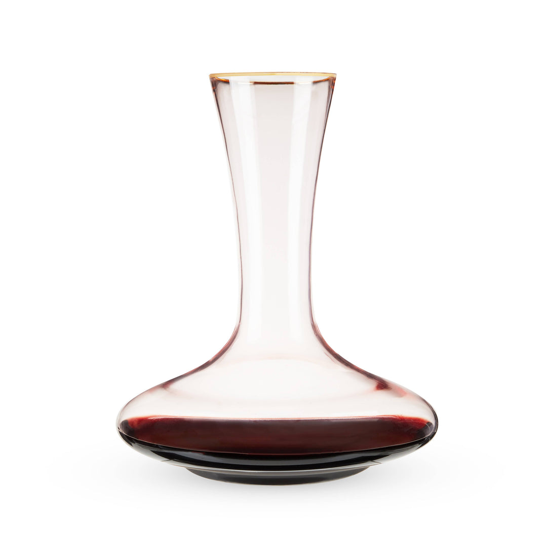 Twila Rose Crystal Gold-Rimmed Wine Decanter & Aerator