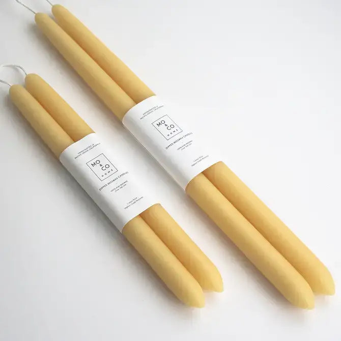 All Natural Handmade 100% Beeswax Dipped Taper Candles