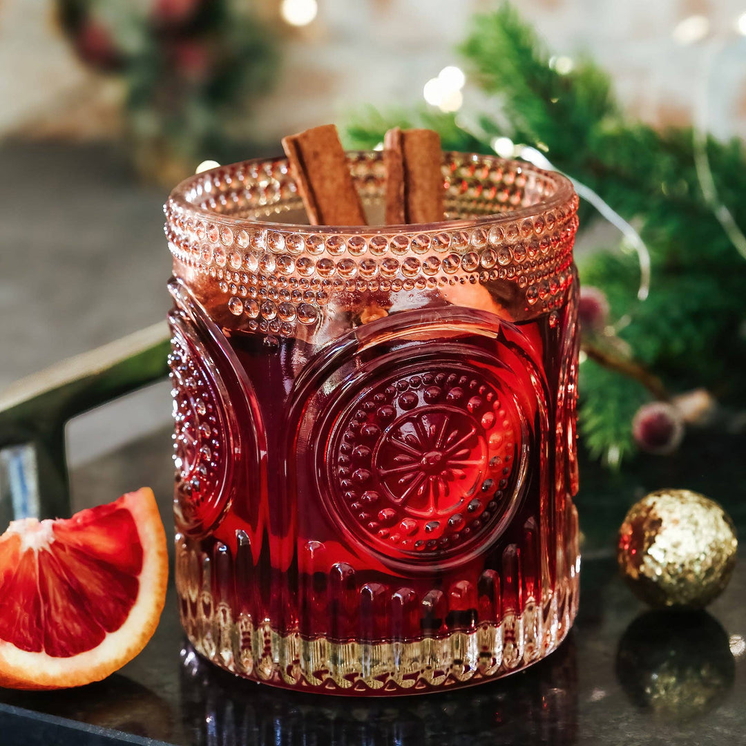 Tara Retro Arch Floral Rose Gold Glassware 10oz (Set of 6)