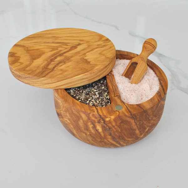 Santo Olive Wood Salt & Pepper Cellar