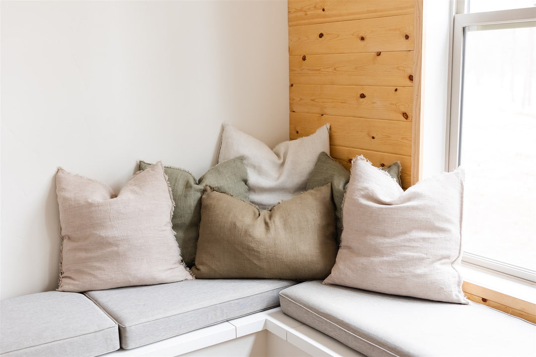 Lina Linen Pillow Fennel 16" x 24"