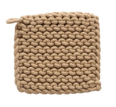 Emma Cotton Crocheted Hot Pad - Neutrals