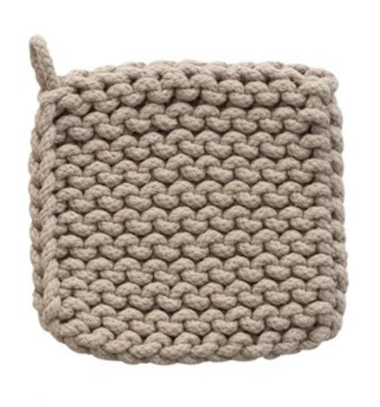 Emma Cotton Crocheted Hot Pad - Neutrals