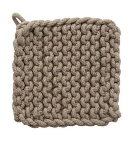 Emma Cotton Crocheted Hot Pad - Neutrals