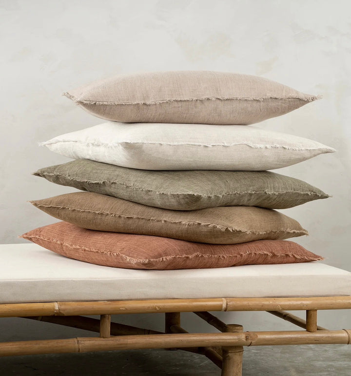 Lina Linen Pillow Hazelnut 20" x 20"