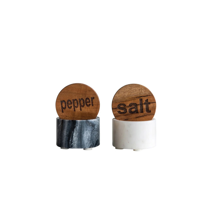 Kaya Salt and Pepper Marble Pinch Pots, Set of 2