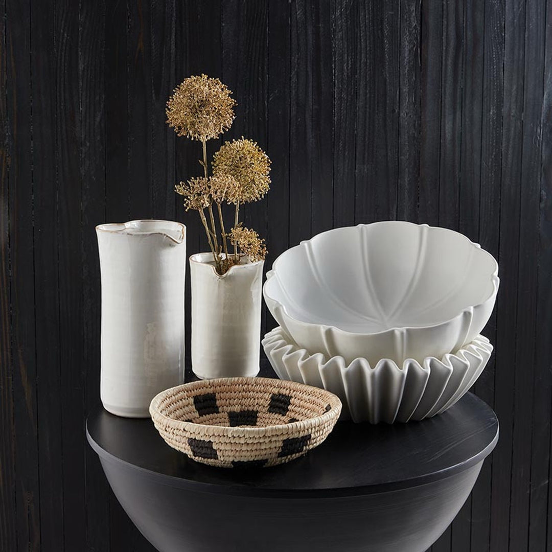 Lahira White Porcelain Bowl, Large