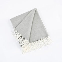 Emery Herringbone Throw in Grey 50" x 60"