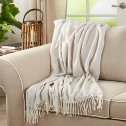 Emery Herringbone Throw in Grey 50" x 60"