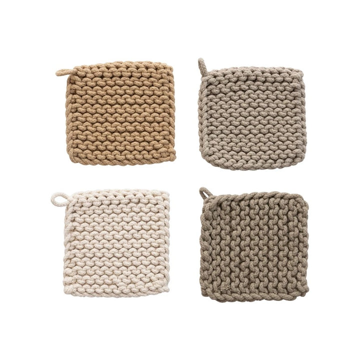 Emma Cotton Crocheted Hot Pad - Neutrals