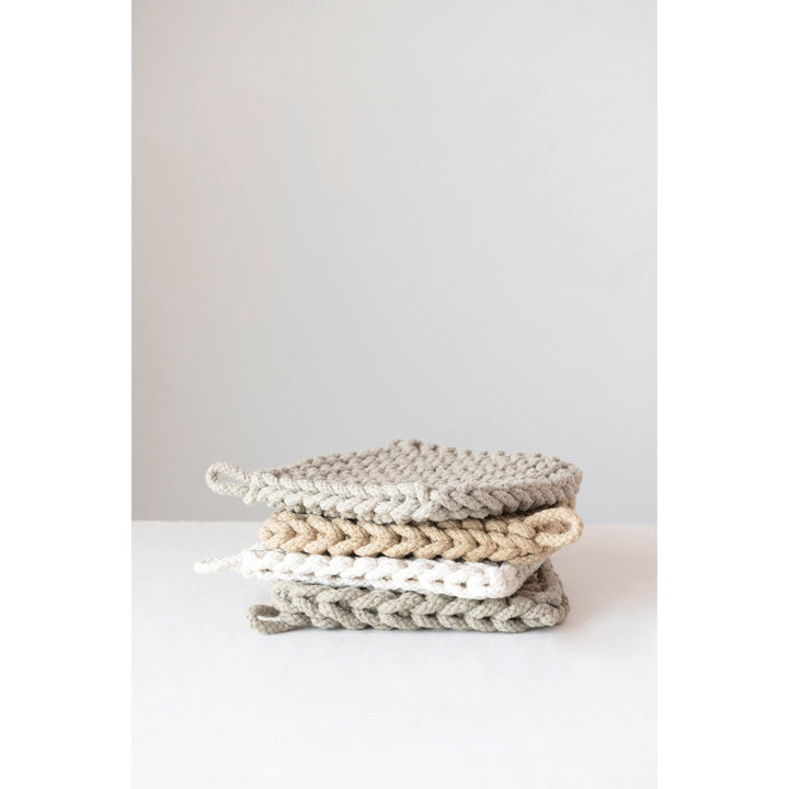 Emma Cotton Crocheted Hot Pad - Neutrals