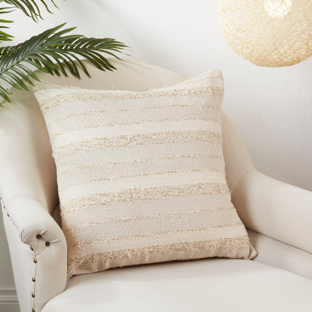 Phoebe Fringe Striped Throw Pillow 22" x 22"