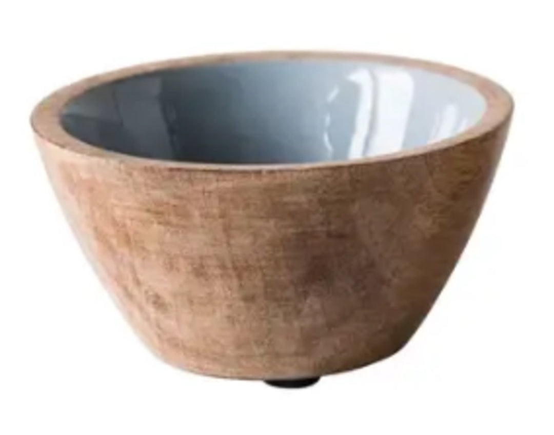 Elise Enameled Mango Wood Small Bowls