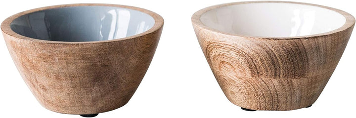 Elise Enameled Mango Wood Small Bowls