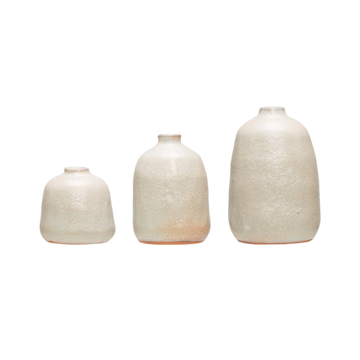 Sicily Terracotta Vases with Sand Finish, Set of 3