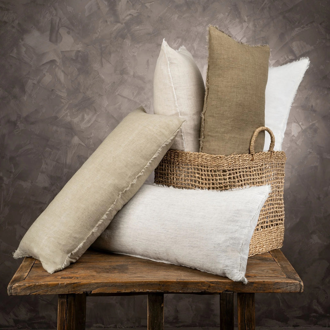 Lina Linen Pillow in Sand 14" x 31"