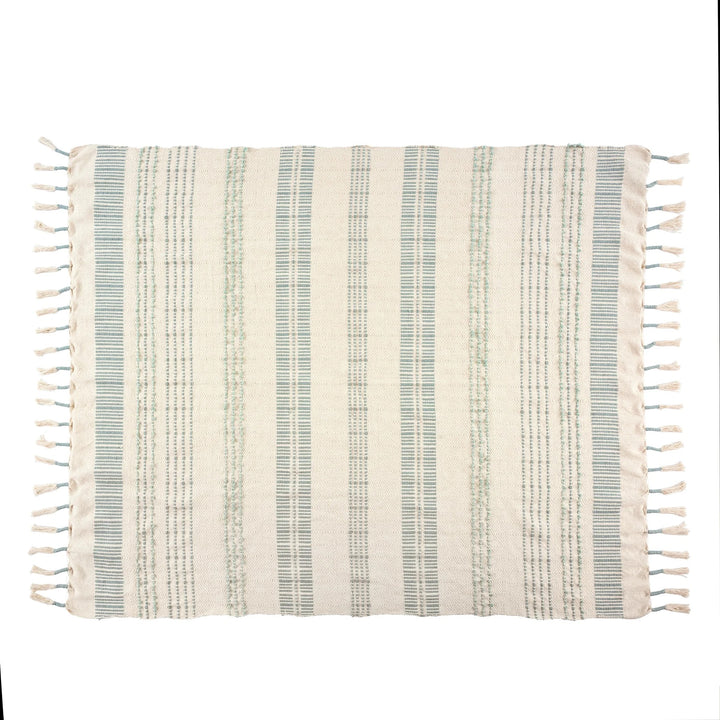 Seagrove Throw Blanket, Silver Gray and Blue