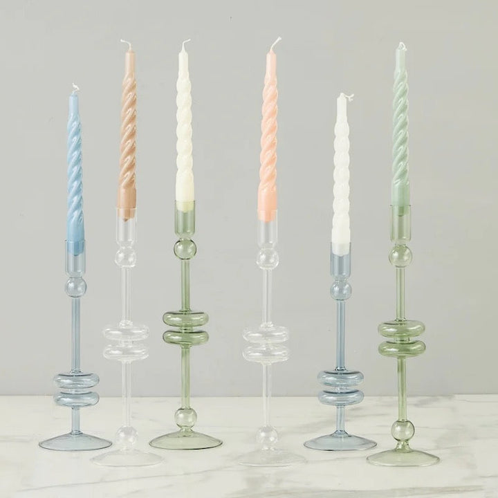 Cream Twisted Taper Candles, Set of 6