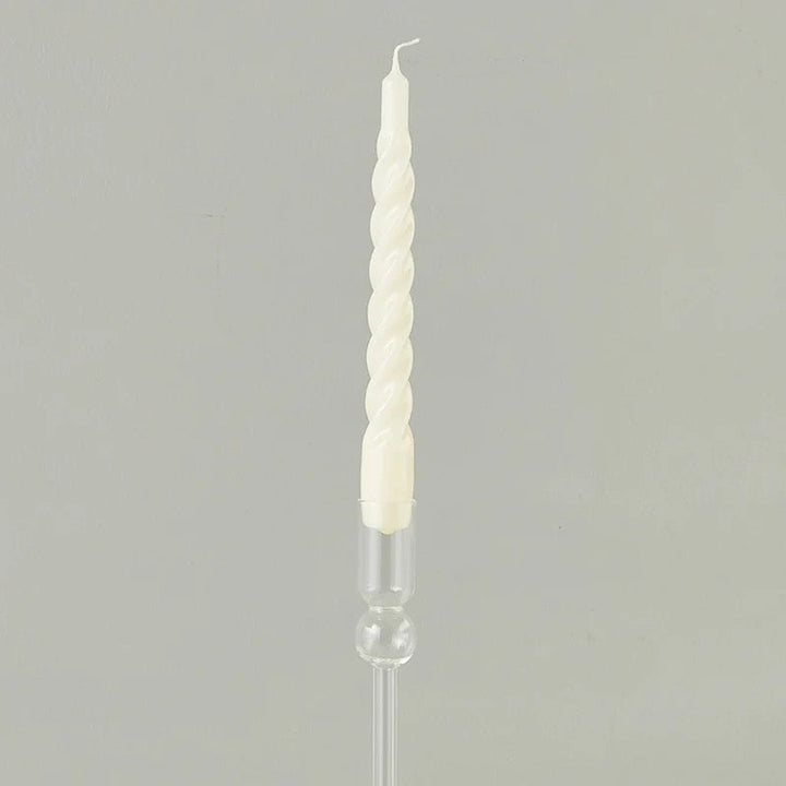 Cream Twisted Taper Candles, Set of 6