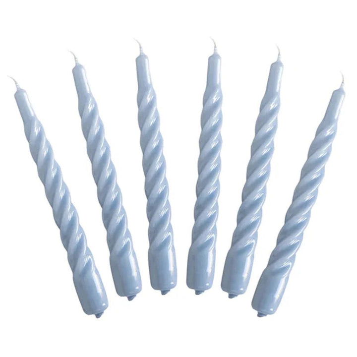Denim Twisted Taper Candles, Set of 6