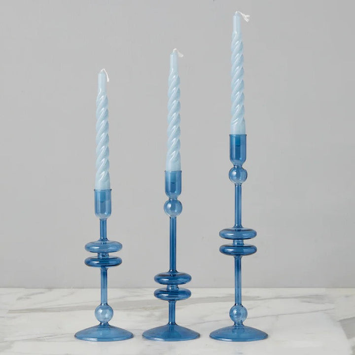 Denim Twisted Taper Candles, Set of 6