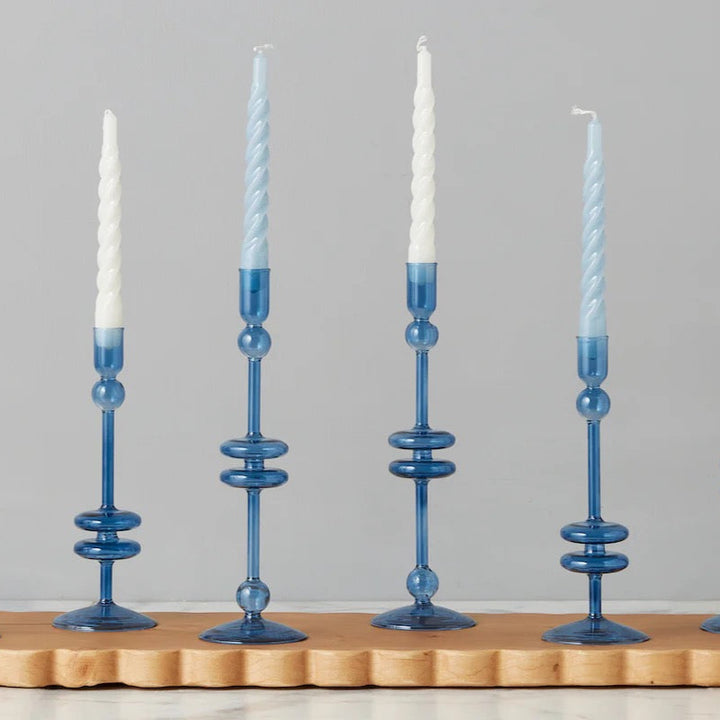 Denim Twisted Taper Candles, Set of 6