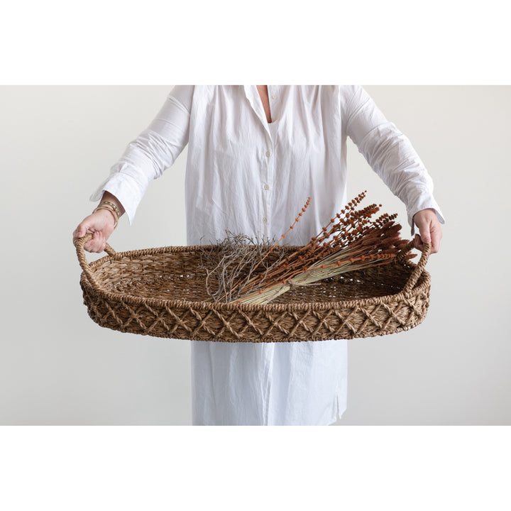 Sayan Woven Seagrass Tray with Handles