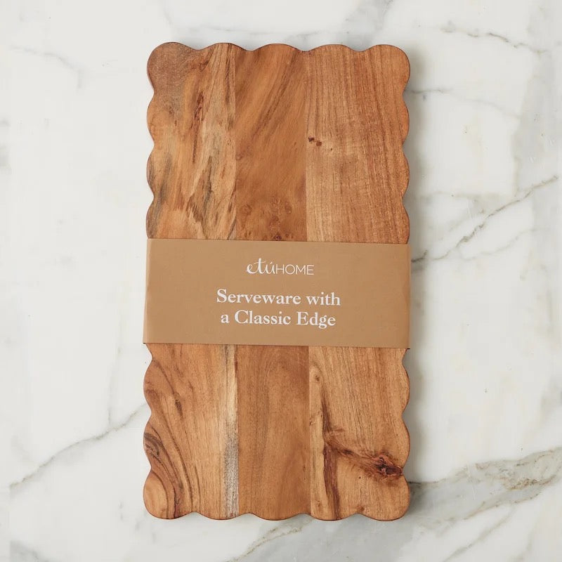 Ella Rectangle Scalloped Cutting Board