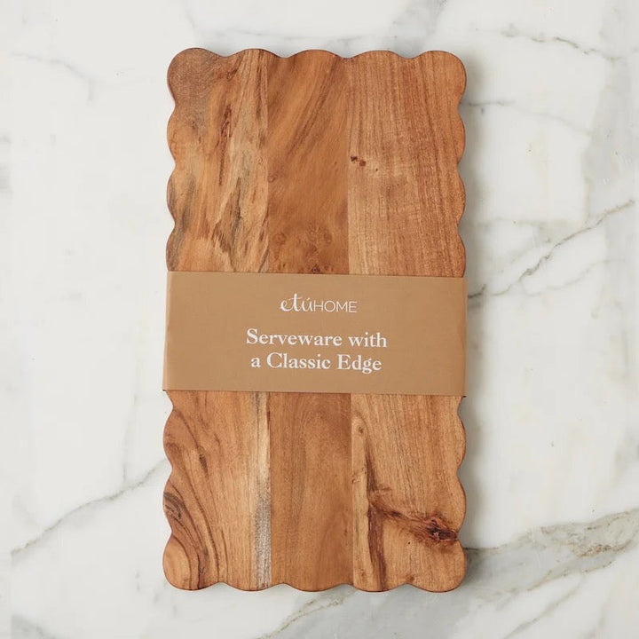 Ella Rectangle Scalloped Cutting Board