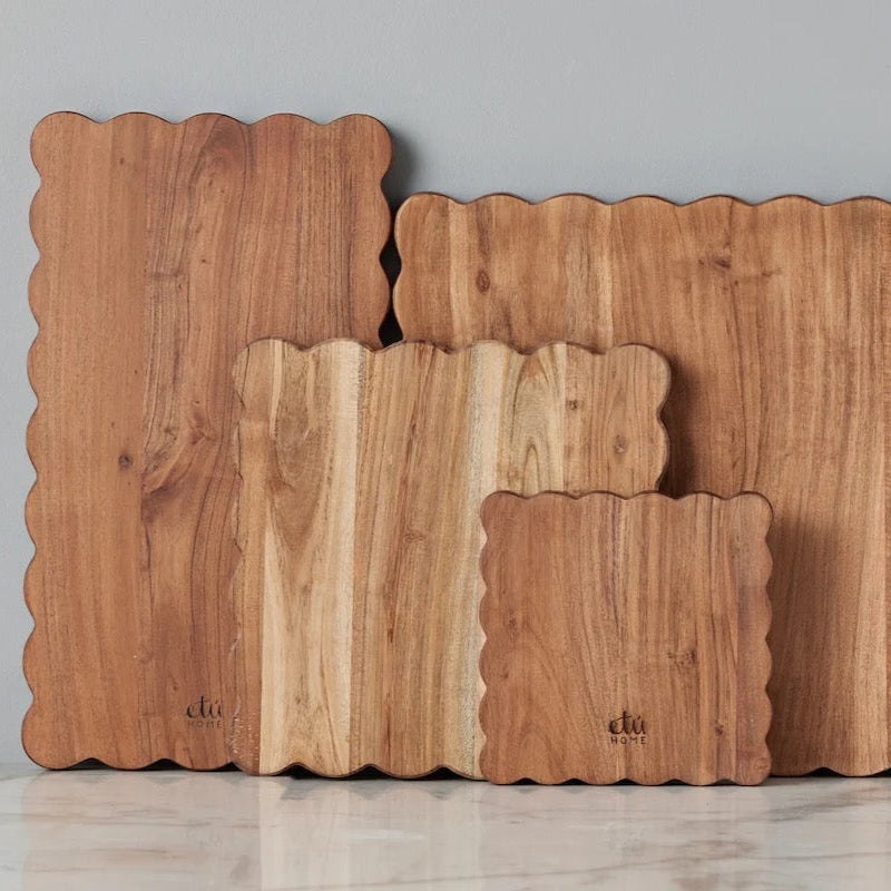 Ella Rectangle Scalloped Cutting Board
