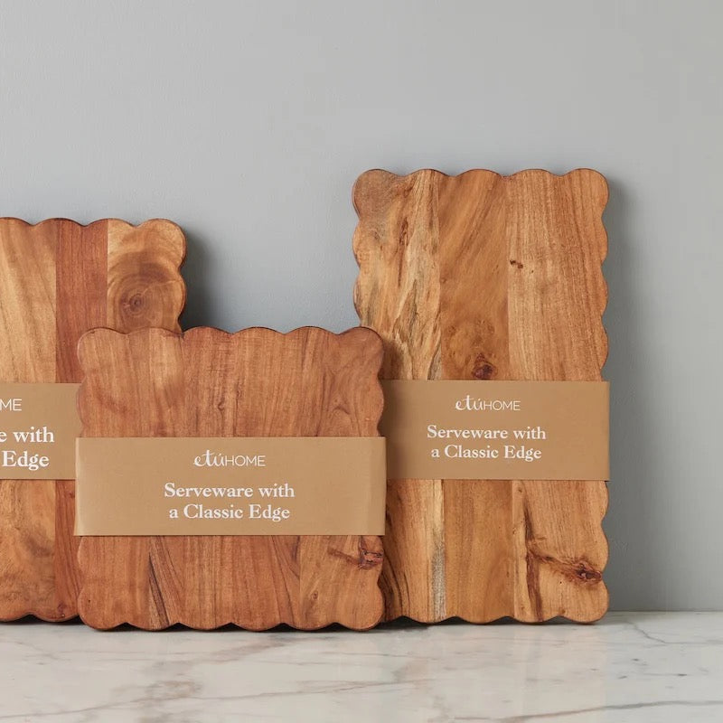 Ella Rectangle Scalloped Cutting Board