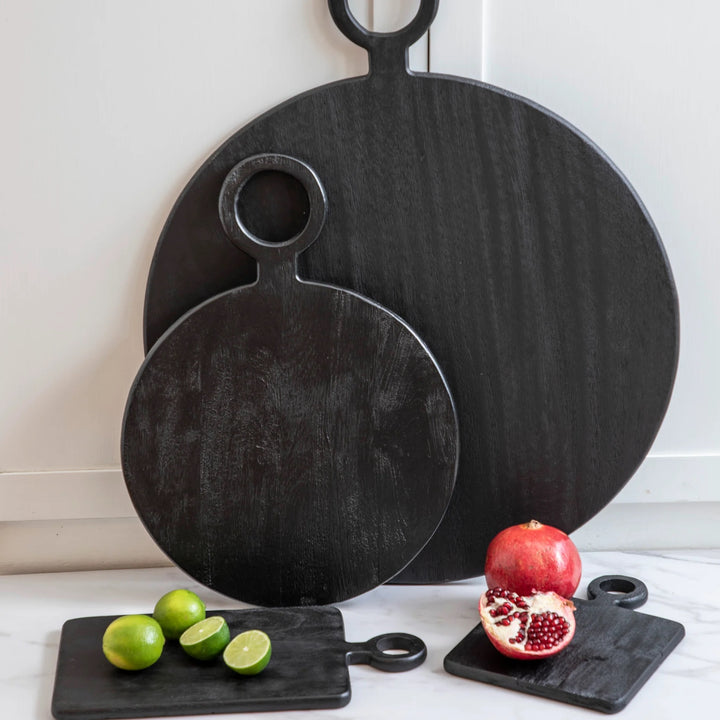 Elysian Black Mini Mango Wood Round Board