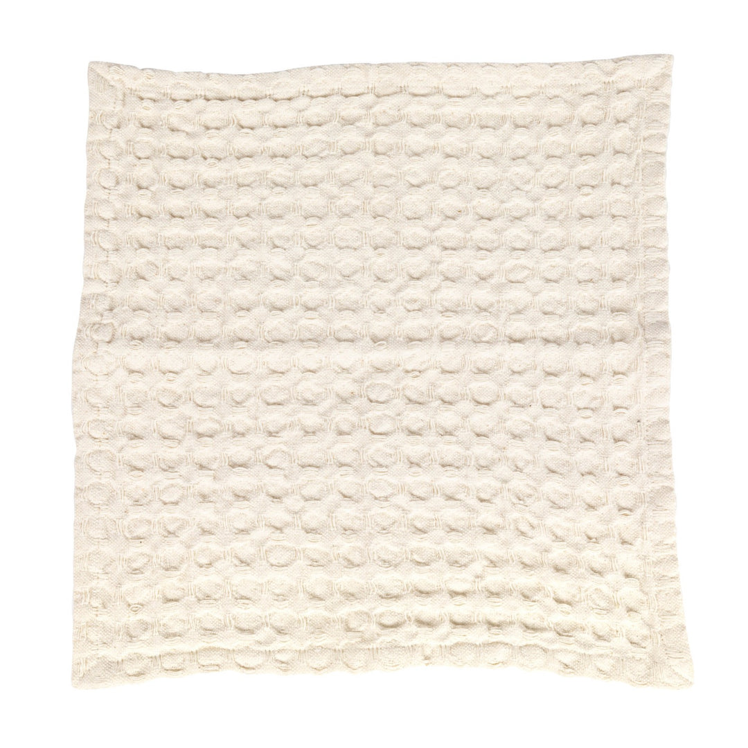 Tamara Stonewashed Cotton Waffle Weave Dish Cloths, Set of 3, Cream