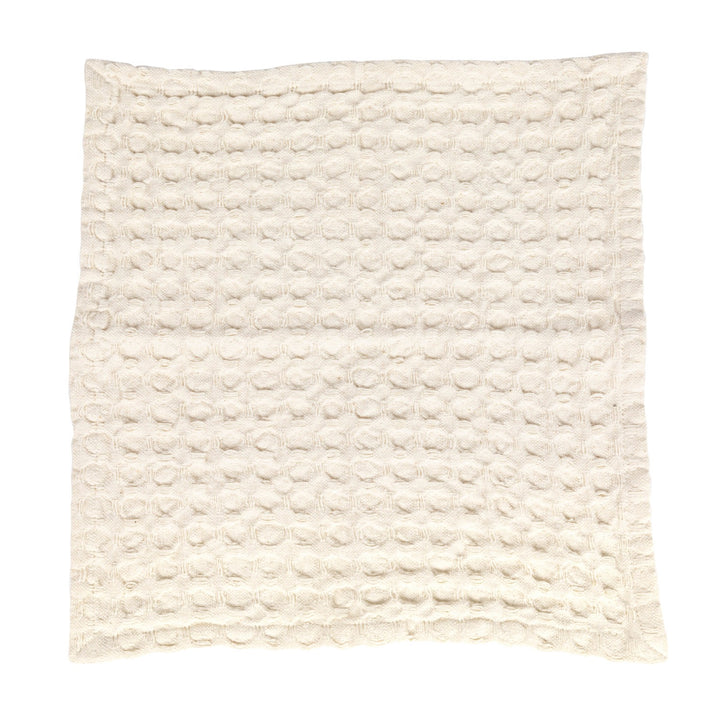 Tamara Stonewashed Cotton Waffle Weave Dish Cloths, Set of 3, Cream