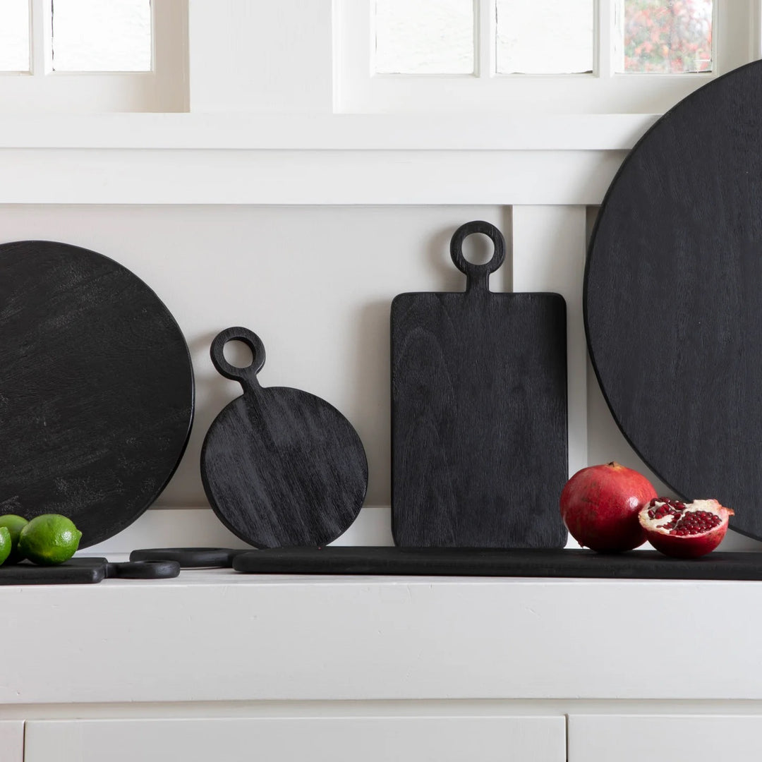 Elysian Black Mini Mango Wood Round Board