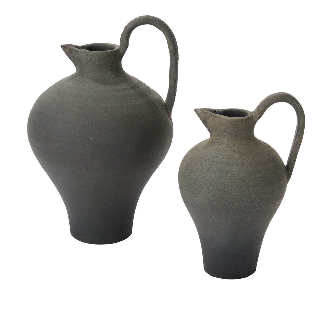Ravine Black Ceramic Jug, Medium and Large