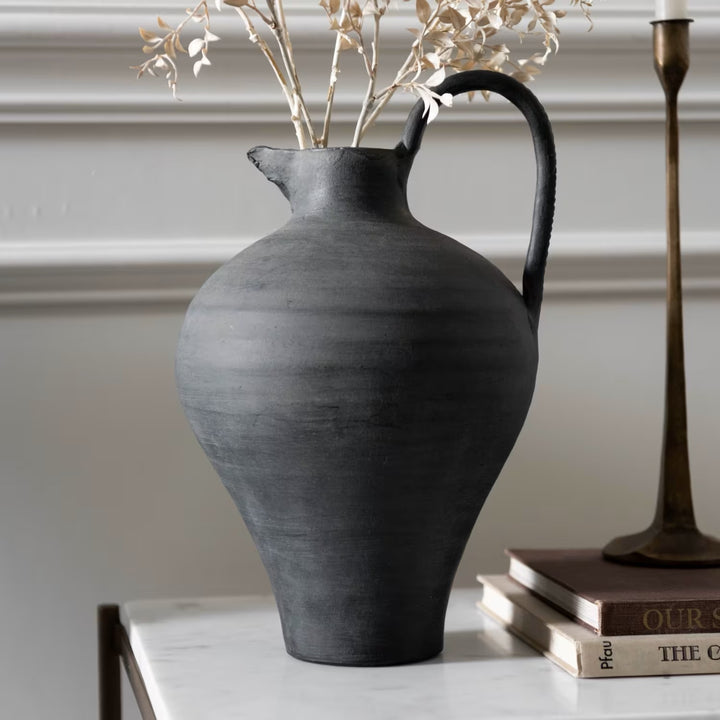 Ravine Black Ceramic Jug, Medium and Large